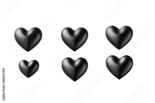 3D black hearts