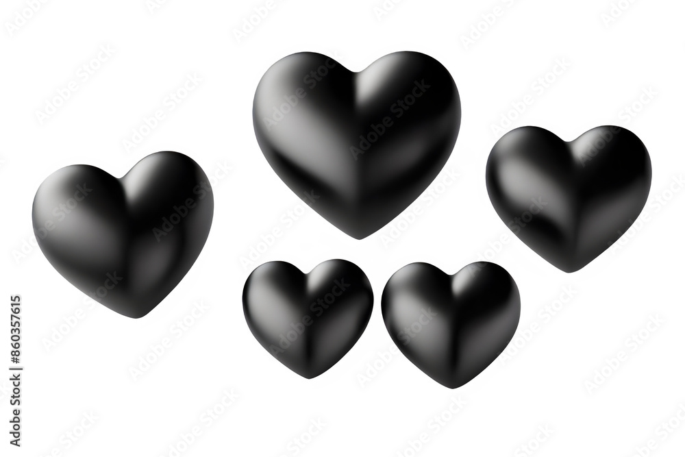3D black hearts 3D black hearts