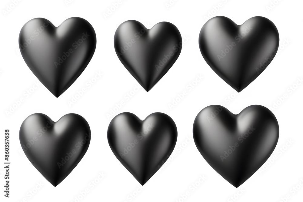 3D black hearts 3D black hearts