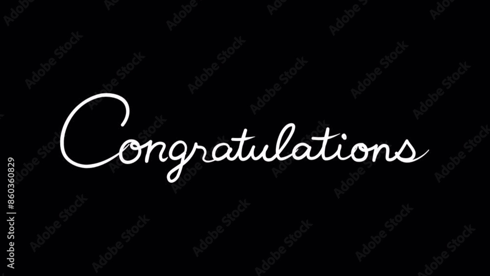 手書きのメッセージアニメーションCongratulations(アルファチャンネル付き 4K) 手書きのメッセージアニメーションCongratulations(アルファチャンネル付き 4K)
