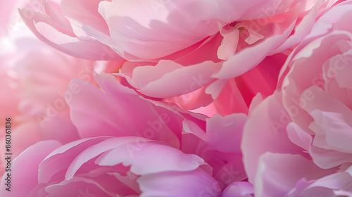 Fototapeta Naklejka Na Ścianę i Meble -  Beautiful flowers peonies Bouquet of pink peony background : Generative AI