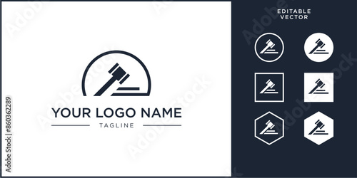 Amazing Vector gavel of justice logo, can be used in various media easily, editable, Exclusive