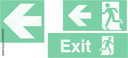 Vector silhouette illustration sketch, detailed image of the silhouette design of the exit sign logo icon for safety
