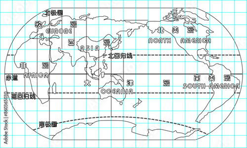 Sketch illustration silhouette vector detailed design engineering drawing world map miniature model Japan