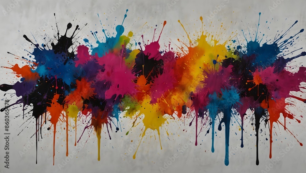 Fototapeta premium A canvas alive with splashes of neon paint, each hue telling a different story ai_generated