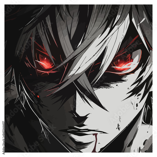 Men Anime character red eye manga version