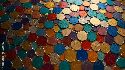 The rich texture of metallic paints catching the light in a mosaic of shimmering colors ai_generated