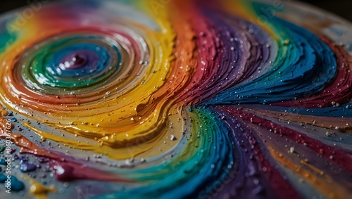 The swirls of iridescent paint dancing across an artist's palette ai_generated