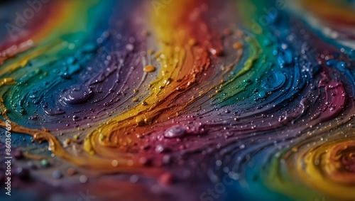 The swirls of iridescent paint dancing across an artist's palette ai_generated