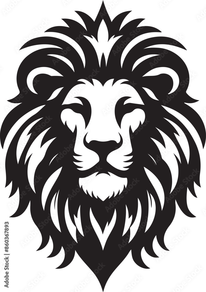 Fototapeta premium lion head vector silhouette white background