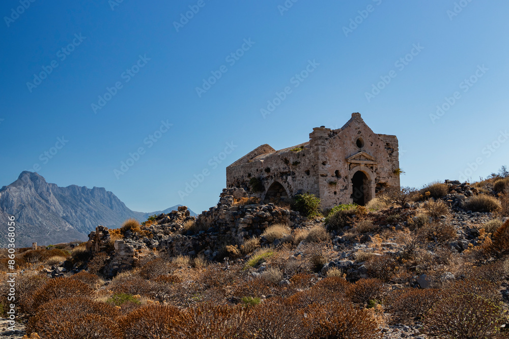 The ancient building of the Orthodox Church is located on a hilltop against a backdrop of majestic mountains, complementing the beauty of the natural landscape The ancient building of the Orthodox Church is located on a hilltop against a backdrop of majestic mountains, complementing the beauty of the natural landscape