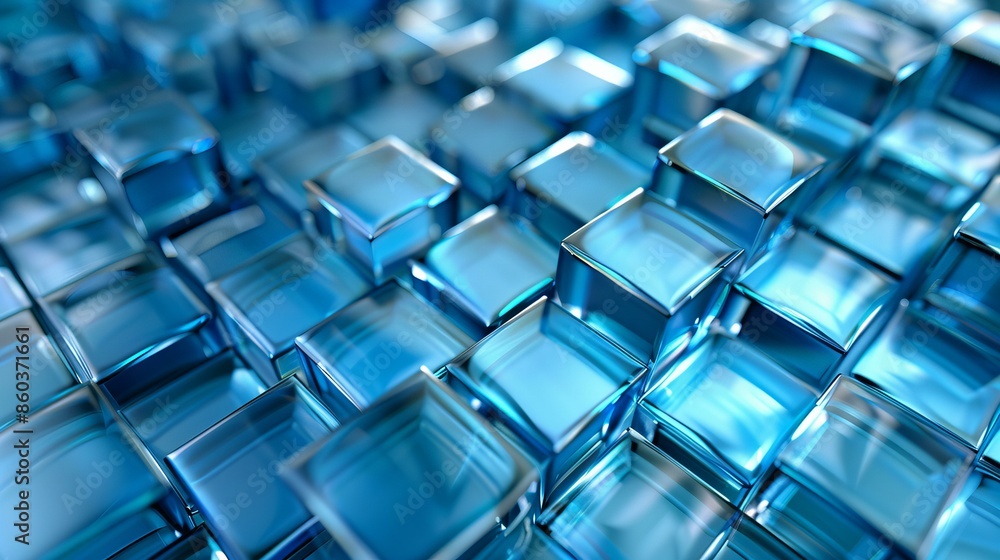 glossy, 3D blue squares, abstract geometric and sleek background glossy, 3D blue squares, abstract geometric and sleek background