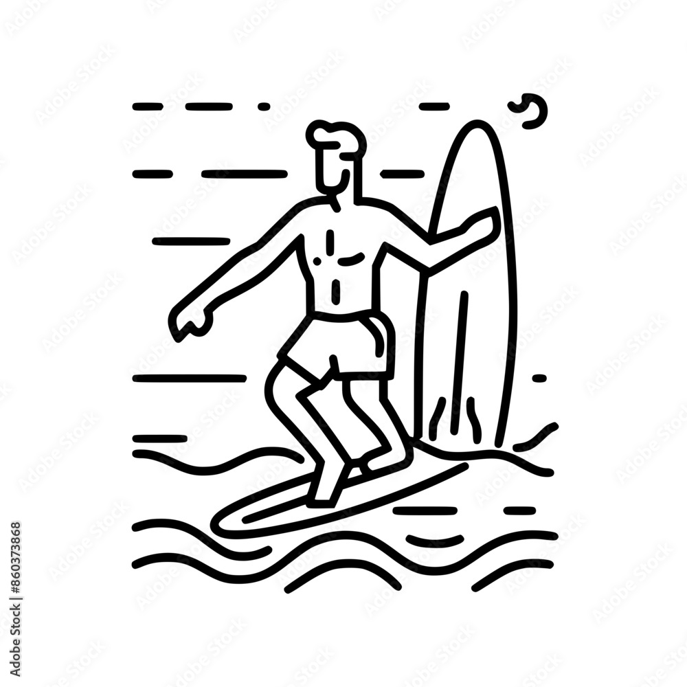 Fototapeta premium Surfing Svg, Surfboard Svg, Surf Clipart, Surfer Man Svg, Surf Svg, Surf Cut File, Summer Svg, Ocean Wave Svg, Surf Cricut, Palm Beach Svg, Surfing svg, Surfer svg, Ocean clipart, Summer sport silhoue