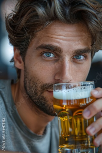 man drinks beer Generative AI
