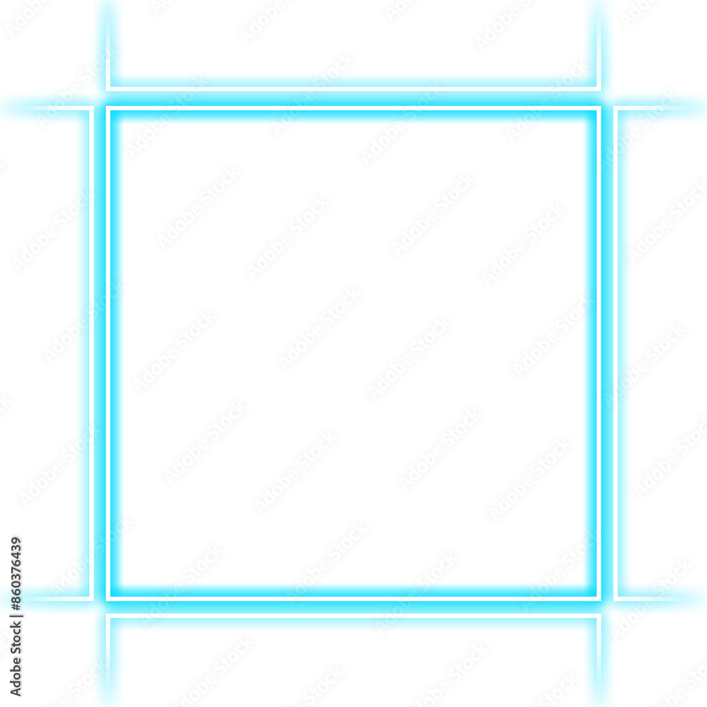 blue frame square neon light blue frame square neon light