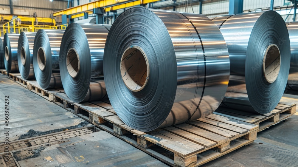 Steel Coils in a Manufacturing Facility Generative AI Steel Coils in a Manufacturing Facility Generative AI