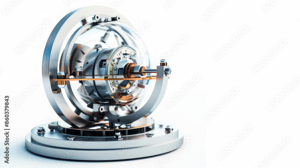 Naklejka premium Gyroscope Test Equipment: Tests gyroscopic instruments for accuracy and alignment isolated on white background
