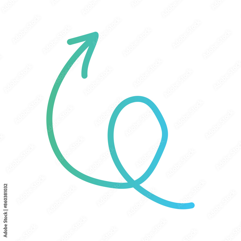 Colourful Abstract Free Flowing Doodle Arrow Colourful Abstract Free Flowing Doodle Arrow