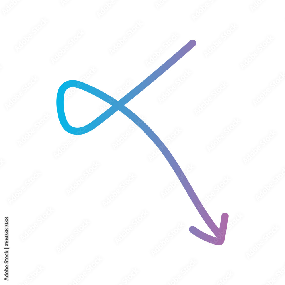 Colourful Abstract Free Flowing Doodle Arrow Colourful Abstract Free Flowing Doodle Arrow