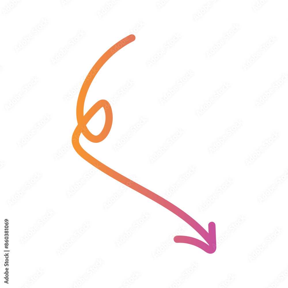 Colourful Abstract Free Flowing Doodle Arrow Colourful Abstract Free Flowing Doodle Arrow