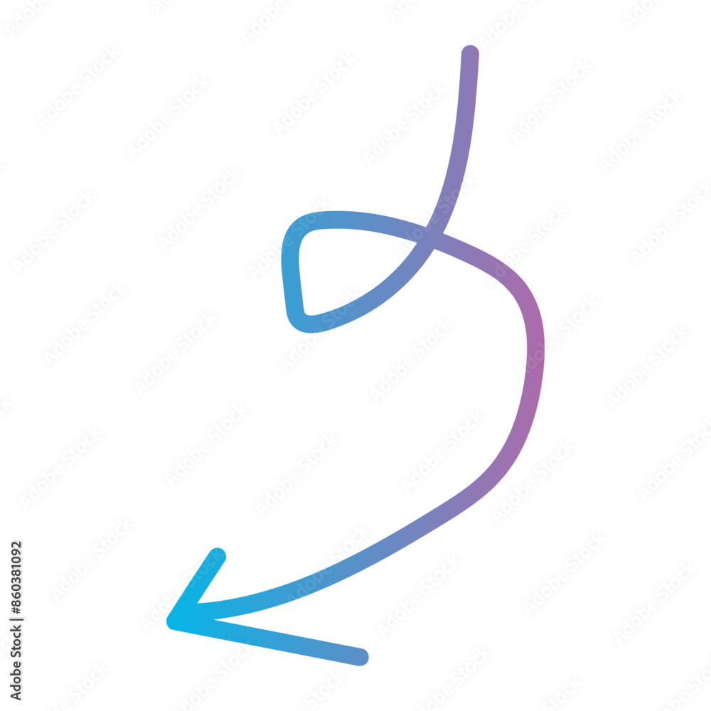 Colourful Abstract Free Flowing Doodle Arrow Colourful Abstract Free Flowing Doodle Arrow