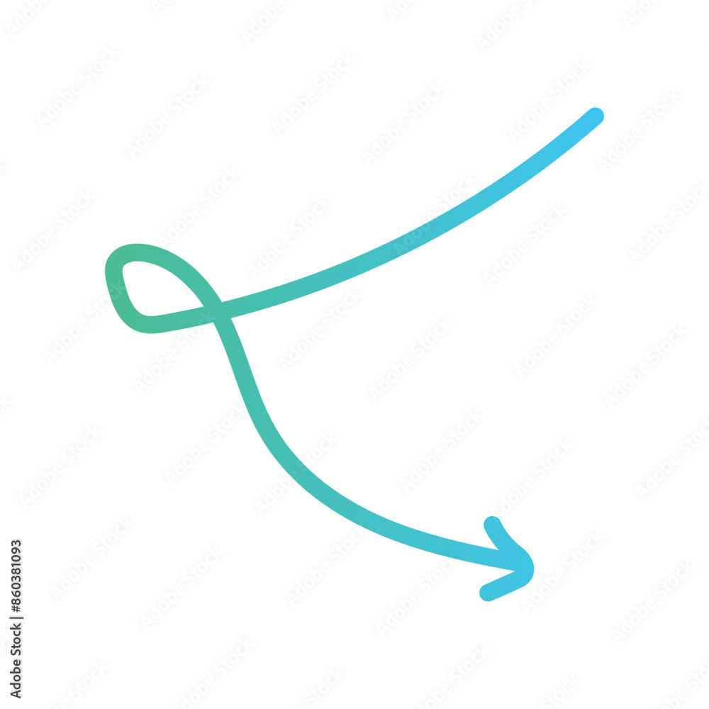 Colourful Abstract Free Flowing Doodle Arrow Colourful Abstract Free Flowing Doodle Arrow
