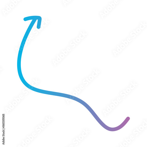 Colourful Abstract Free Flowing Doodle Arrow