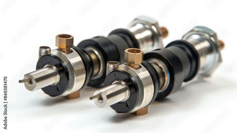 Pitot-static Test Adapters: Connects test equipment to aircraft pitot-static systems isolated on white background Pitot-static Test Adapters: Connects test equipment to aircraft pitot-static systems isolated on white background