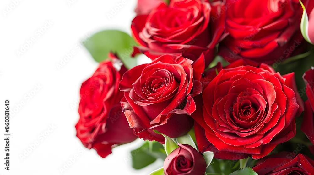 Colorful flower bouquet from red roses isolated on white background Closeup : Generative AI Colorful flower bouquet from red roses isolated on white background Closeup : Generative AI
