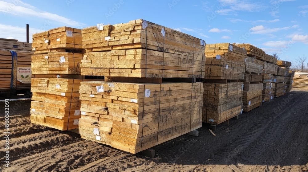 Lumberyard Chaos: Unprocessed Timber Stacks Generative AI