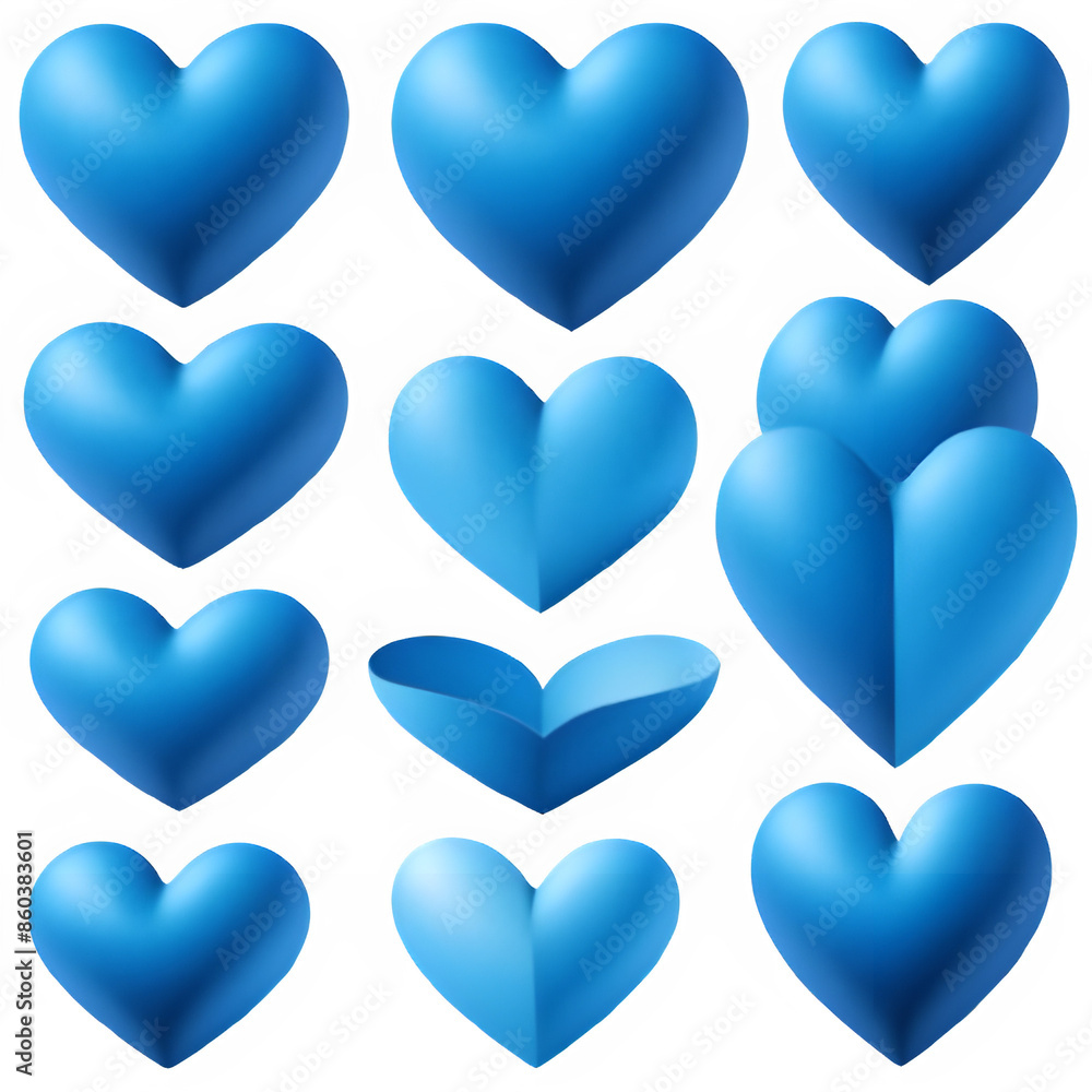3D blue hearts 3D blue hearts