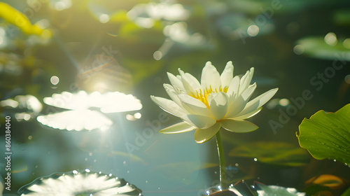 Lotus flower in pond : Generative AI