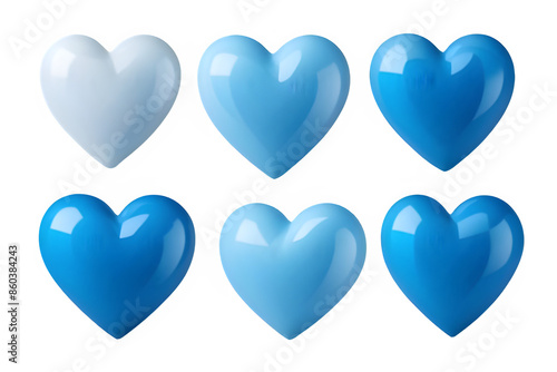 3D blue hearts