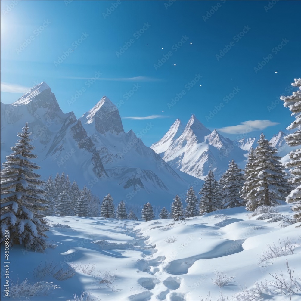 daytime landscape of winter mountains daytime landscape of winter mountains