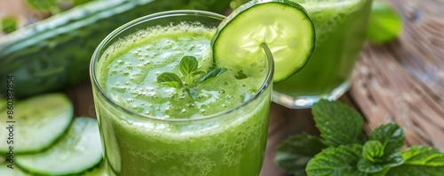 Fresh Green Juice with Cucu...