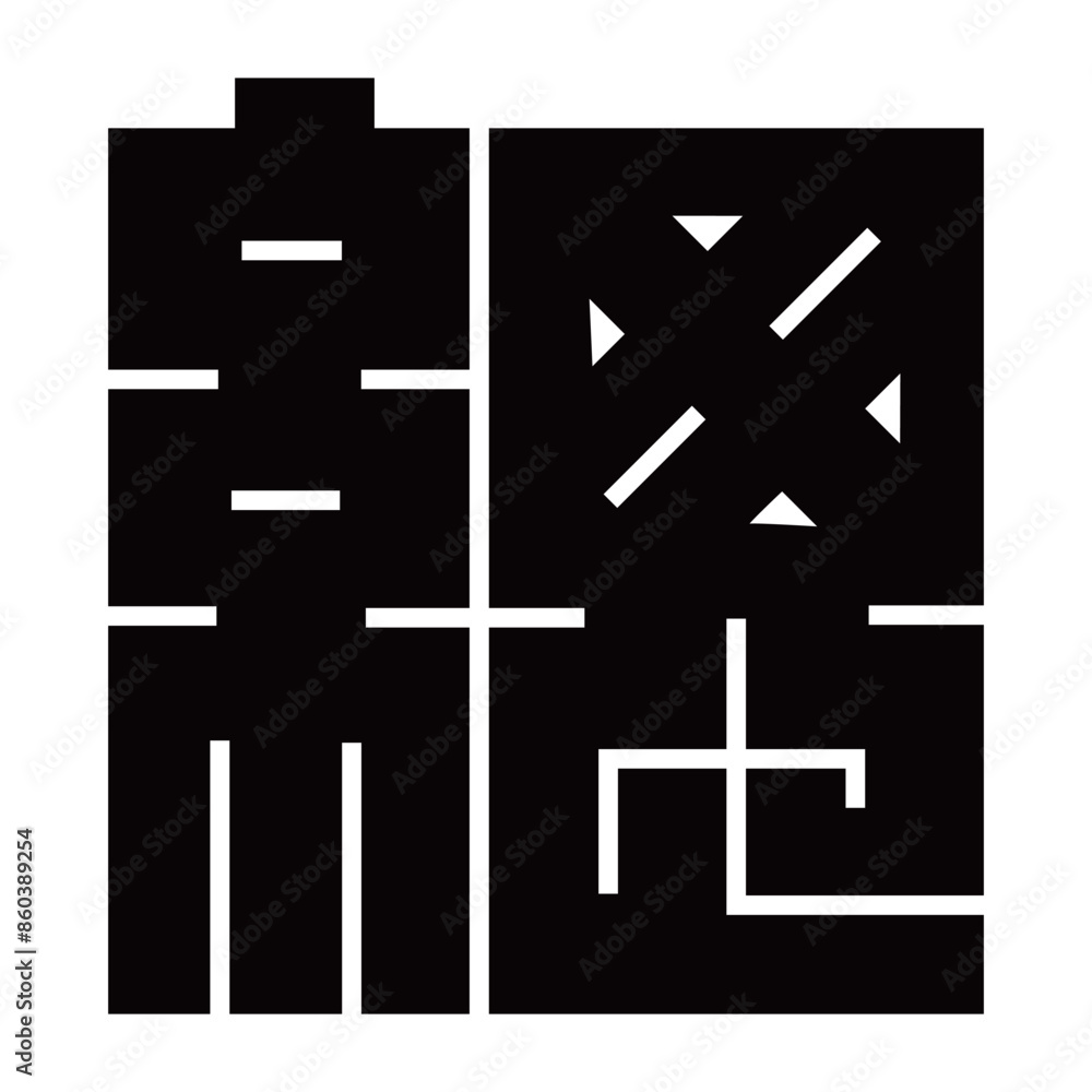 Fototapeta premium 家紋です。角字という種類です。總の形です。