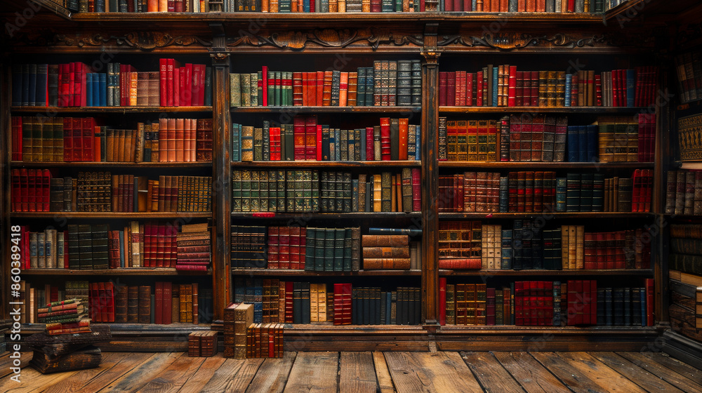 bookshelf pattern with dozens books generated by AI bookshelf pattern with dozens books generated by AI