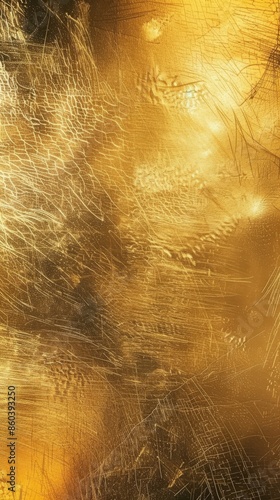 Abstract Gold Texture With Scratched Surface and Glowing Highlights