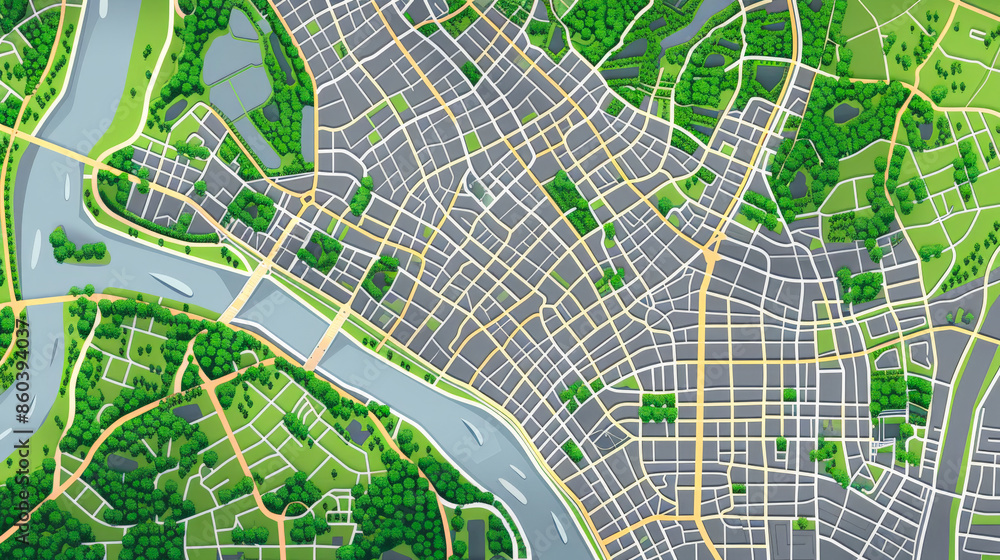 Obraz premium simple map city generated by AI