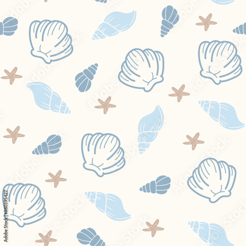 Underwater sea plants pattern. Seamless vector pattern for textile and fabric