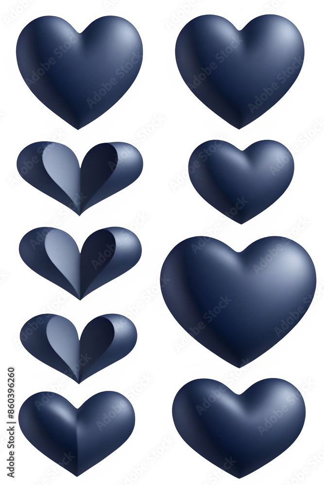 3D navy hearts 3D navy hearts