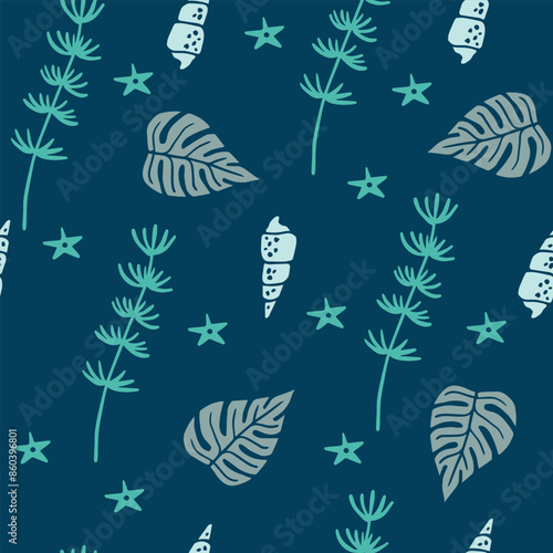 Wallpaper Mural Underwater sea plants pattern. Seamless vector pattern for textile and fabric
 Torontodigital.ca