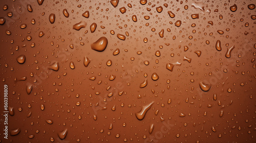 Drops of Water, Rain and Dew on Brown Background, Abstract Image, Texture, Pattern Background, Wallpaper, Background, Cell Phone Cover and Screen, Smartphone, Computer, Laptop, 9:16 and 16:9 Format - 