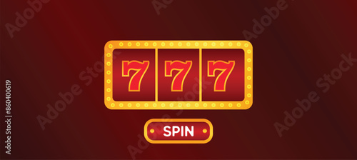 Lucky seven 777 slot machine vector illustration