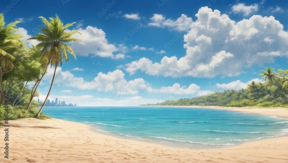 Fototapeta premium beach with palm trees