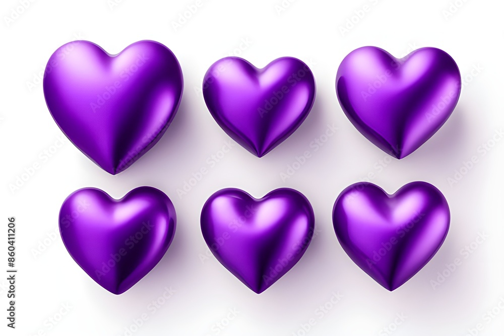 3D purple hearts 3D purple hearts
