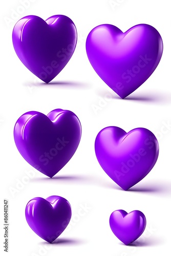 Wallpaper Mural 3D purple hearts Torontodigital.ca