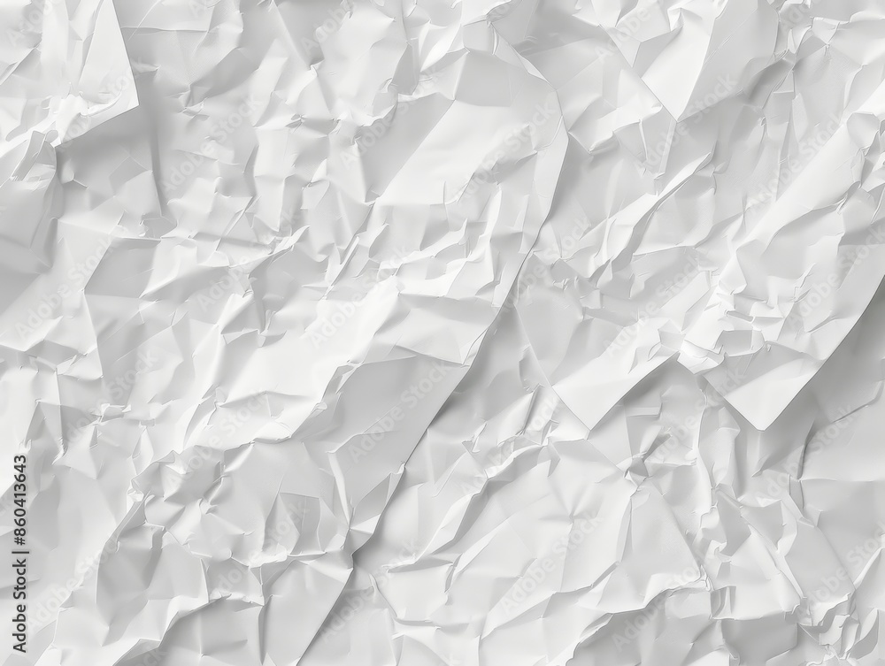 Obraz premium White Crumpled Paper Texture Background for Creative Design Projects