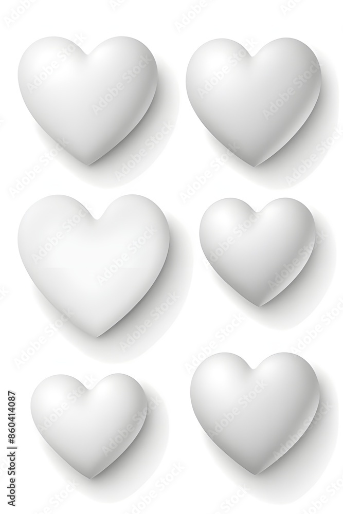 3D white hearts 3D white hearts