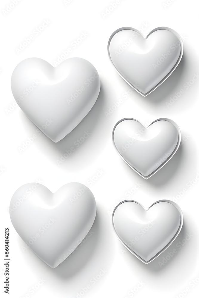 3D white hearts 3D white hearts